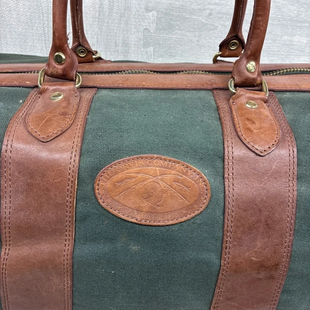Vintage Orvis Battenkill Duffle Bag Large Separate Bottom Section Canvas Twill